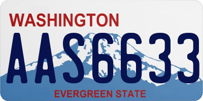 WA license plate AAS6633