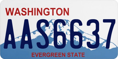 WA license plate AAS6637