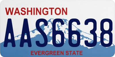 WA license plate AAS6638