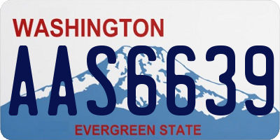 WA license plate AAS6639