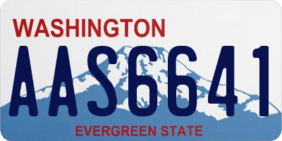 WA license plate AAS6641