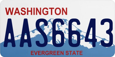 WA license plate AAS6643