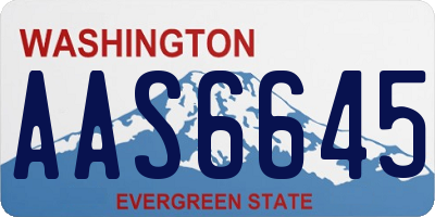 WA license plate AAS6645