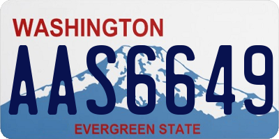 WA license plate AAS6649