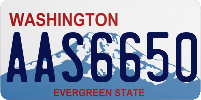 WA license plate AAS6650