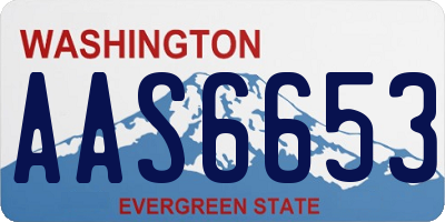 WA license plate AAS6653