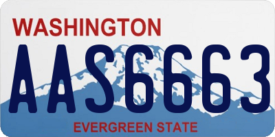 WA license plate AAS6663