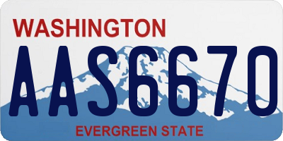 WA license plate AAS6670