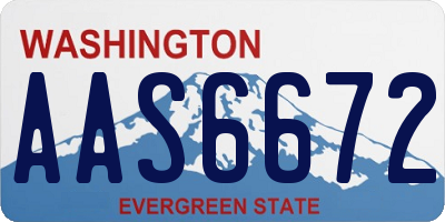 WA license plate AAS6672