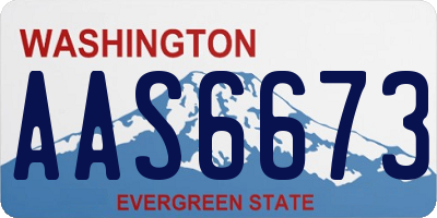 WA license plate AAS6673