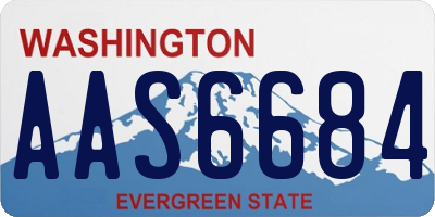 WA license plate AAS6684