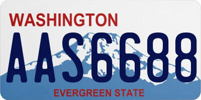 WA license plate AAS6688
