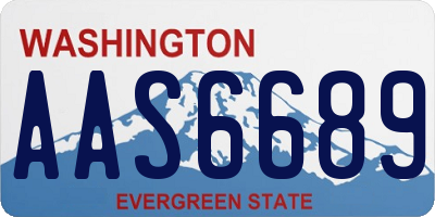WA license plate AAS6689