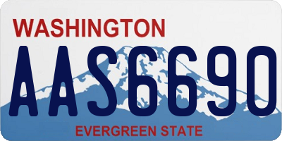 WA license plate AAS6690