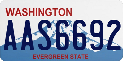 WA license plate AAS6692