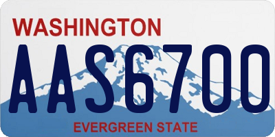 WA license plate AAS6700