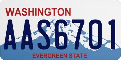 WA license plate AAS6701