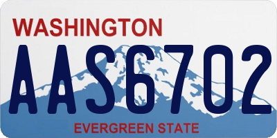 WA license plate AAS6702