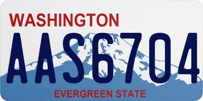 WA license plate AAS6704