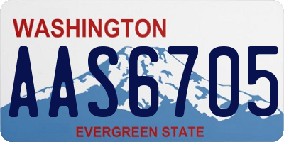 WA license plate AAS6705