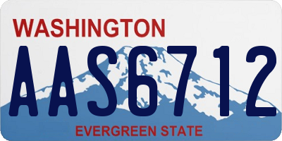 WA license plate AAS6712