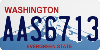 WA license plate AAS6713