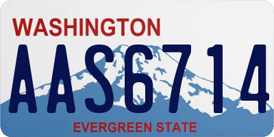 WA license plate AAS6714