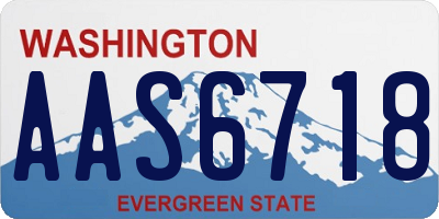 WA license plate AAS6718