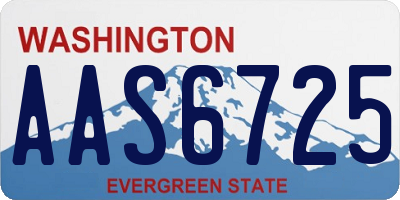 WA license plate AAS6725