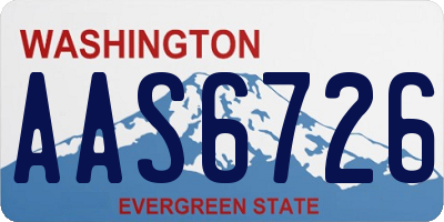 WA license plate AAS6726