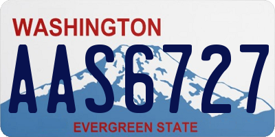 WA license plate AAS6727