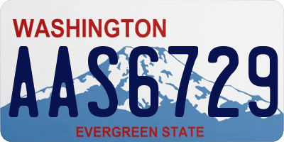 WA license plate AAS6729