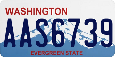 WA license plate AAS6739