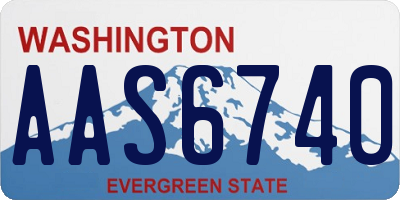 WA license plate AAS6740
