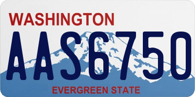 WA license plate AAS6750