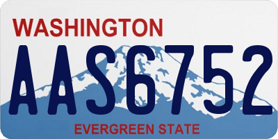 WA license plate AAS6752