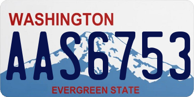 WA license plate AAS6753