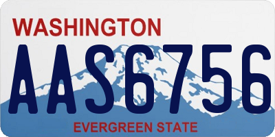 WA license plate AAS6756