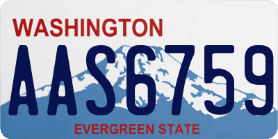 WA license plate AAS6759