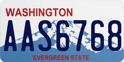 WA license plate AAS6768
