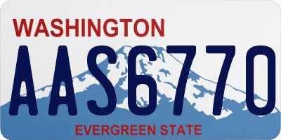 WA license plate AAS6770
