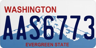 WA license plate AAS6773