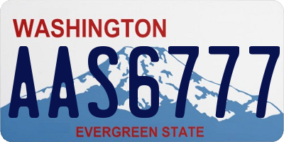 WA license plate AAS6777