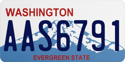 WA license plate AAS6791