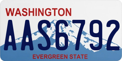 WA license plate AAS6792