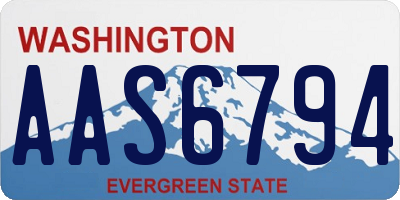 WA license plate AAS6794