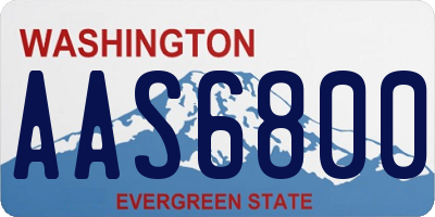 WA license plate AAS6800