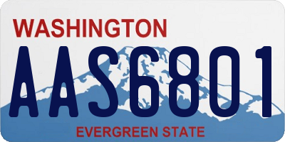 WA license plate AAS6801