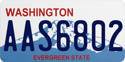 WA license plate AAS6802