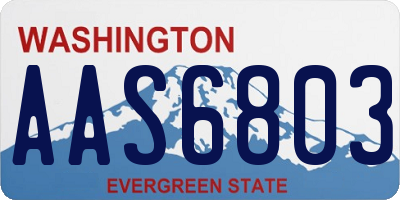 WA license plate AAS6803